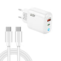 TE-PD45 GaN 45W PD3.0 / Type-C + USB 3.0 Charger with Type-C to Type-C Data Cable, EU  Plug