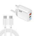 TE-PD45 GaN 45W PD3.0 / Type-C + USB 3.0 Charger with Type-C to Type-C Data Cable, UK  Plug