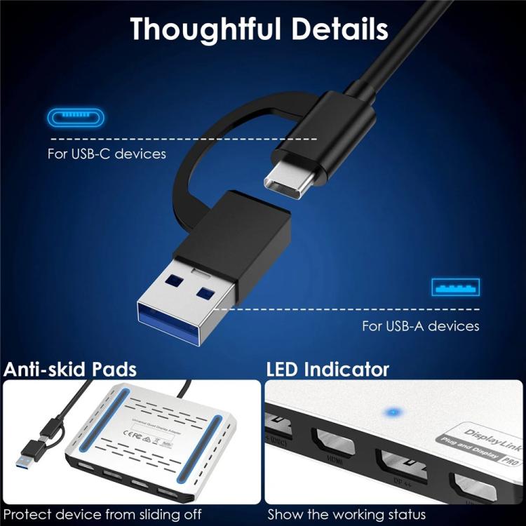WAVLINK UG7501H 85W Upstream Charging 4 HD Converter 4K Display Adapter, UG7501H