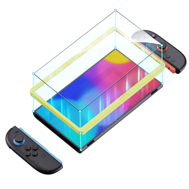 Gaming Console 2-Piece Tempered Glass Screen Protector + Alignment Frame Set, For Nintendo Switch 2