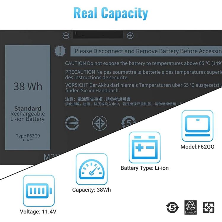 Laptop Battery For Dell Inspiron 5370 13-7370 7380 7373 P87G F62G0, F62G0
