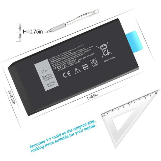 Laptop Battery for Dell Latitude 14 Rugged 5404 5414 E5404 Extreme 7404, X8VWF-97Wh