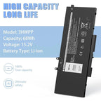 Laptop Battery for Dell Latitude 5401 5410 5411 5501 5510 5511 Precision 3541 3551, 3HWPP 15.2V 68Wh