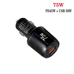 TE-P63 PD45W USB-C+USB 3.0 Multi Compatibility Protocol Car Charger, TE-P63
