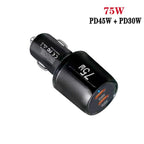 TE-P66 75W Type-C x 2 PD45W Dual Port Fast Charging Car Charger, TE-P66