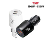 TE-P66 75W Type-C x 2 PD45W Dual Port Fast Charging Car Charger, TE-P66