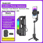 Q33 Remote Control Photography Mini Tripod Selfie Stick Stabilizer Anti-Shake with Fill Light, Q33