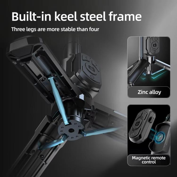 Q33 Remote Control Photography Mini Tripod Selfie Stick Stabilizer Anti-Shake with Fill Light, Q33