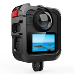 Aluminum Alloy Camera Cage Protection Frame with Dual Cold Shoes, For GoPro MAX2 Aluminum Alloy Cage