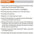 VRRIIS 082K Support USB Keyboard Mouse 400m Wireless HD KVM Extender Video Transmitter Receiver, US Plug, EU Plug, UK Plug, AU Plug
