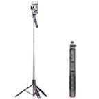 L15TT Stainless Steel Pole Extendable Selfie Stick Auto Pop Up Tripod Anti Shake Floor Stand, L15TT