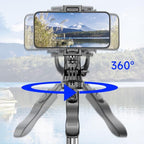 L15TT Stainless Steel Pole Extendable Selfie Stick Auto Pop Up Tripod Anti Shake Floor Stand, L15TT