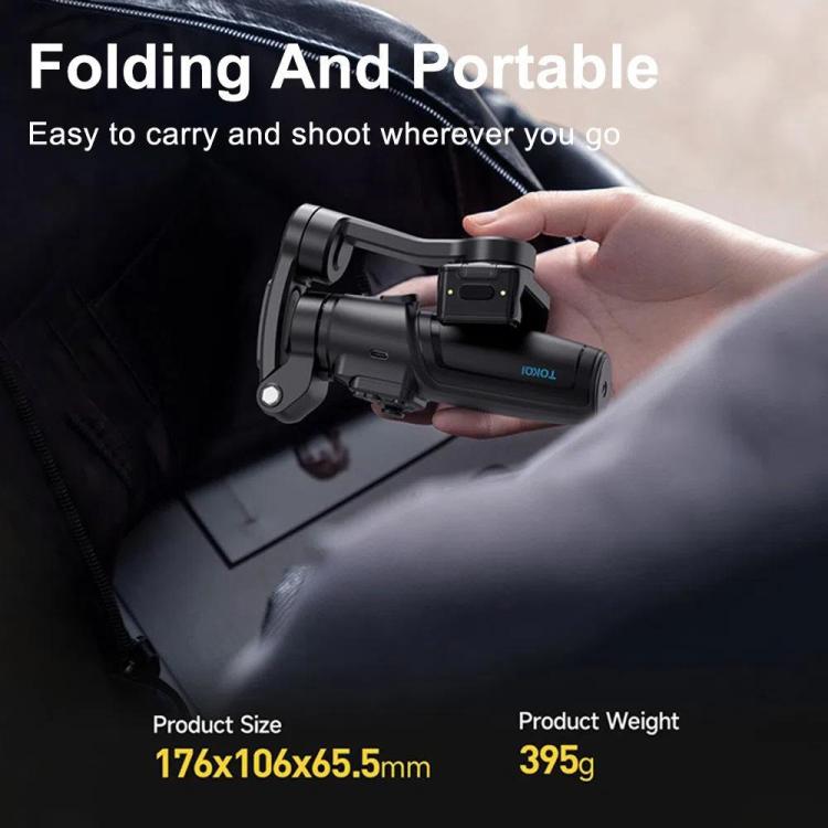 M06 Portable Folding Handheld Gimbal Stabilizer AI Face Tracking Selfie Stick with Magnetic Fill Light, M06