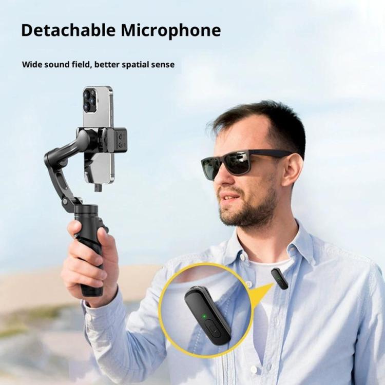 M06 Portable Folding Handheld Gimbal Stabilizer AI Face Tracking Selfie Stick with Magnetic Fill Light, M06