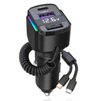 K56 Car PD30W Fast Charger Cigarette Lighter Adapter with Type-C Spring Cable, K56