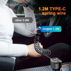 K56 Car PD30W Fast Charger Cigarette Lighter Adapter with Type-C Spring Cable, K56