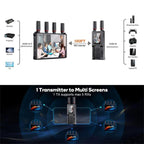 VRRIIS 085 P With LCD Display 1080P HD 400m Range Wireless Video Transmitter and Receiver Kit, US Plug, EU Plug, UK Plug, AU Plug