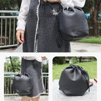 DJ-65 Large-capacity Waterproof Leather Crossbody Drawstring Storage Bag, For DJI Neo 2 / Neo