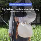 DJ-65 Large-capacity Waterproof Leather Crossbody Drawstring Storage Bag, For DJI Neo 2 / Neo