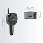 GE10 PD 65W Fast Charging Adapter Voltage Display Car Charger with Retractable Cable, GE10