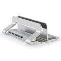 D051-3 Aluminum Alloy Desktop Organizer Vertical Laptop Stand with 4 USB Ports Hub, D051-3