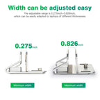 D051-3 Aluminum Alloy Desktop Organizer Vertical Laptop Stand with 4 USB Ports Hub, D051-3