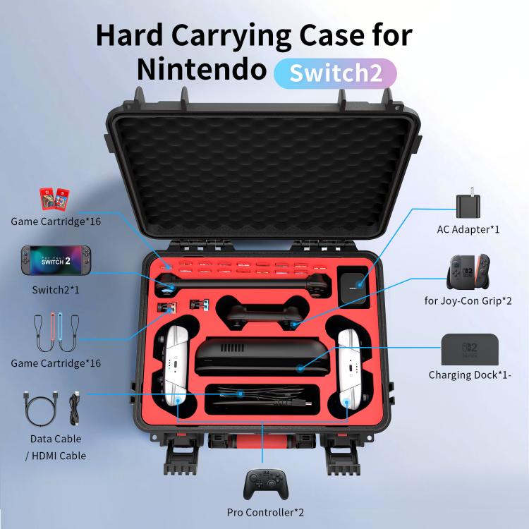 Multifunctional Pro Controller Handheld Console Storage Waterproof Case, For Nintendo Switch 2