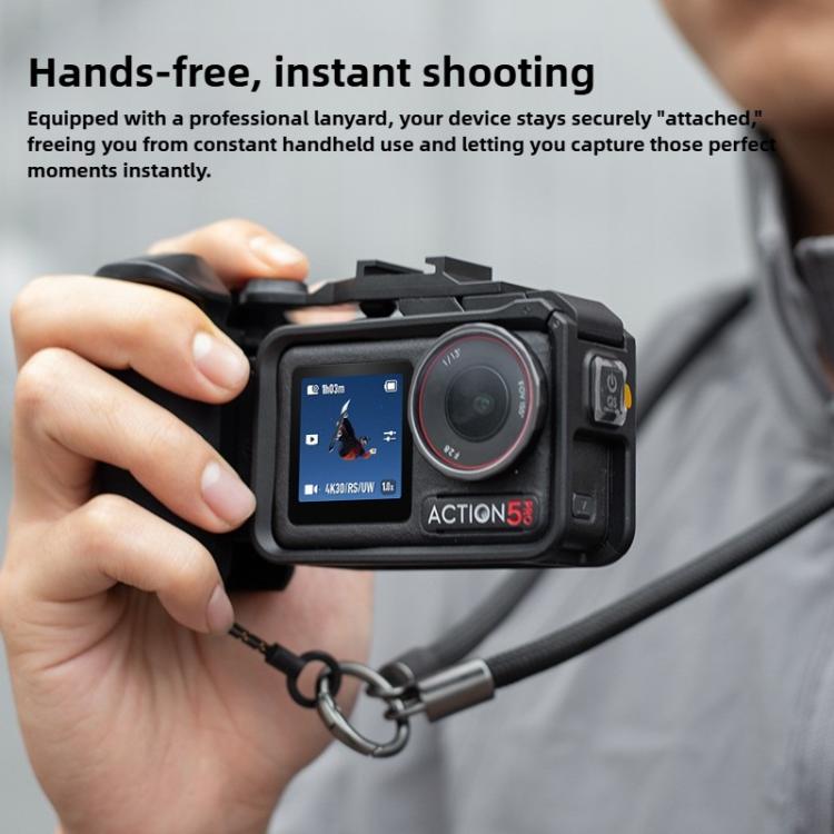 Street Photography Handle Metal Cage Shutter Button, For DJI Action 5 Pro / 4 / 3