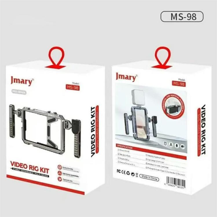JMARY MS-98 Wireless Remote Control Aluminum Alloy Smartphone Video Stabilizer Frame Cage Kit, MS-98