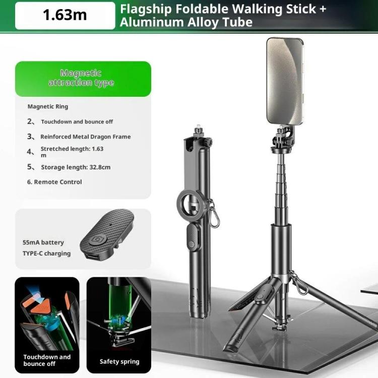 P24MF For Smartphones Magnetic Selfie Stick Phone Holder Portable Magnetic Tripod, P24MF