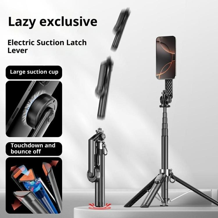 P62 For Smartphone Live Streaming Electric Suction Cup Extendable Monopod Bluetooth Tripod, P62