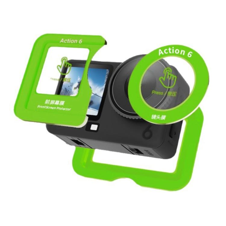 Positioning Curved Tempered Glass Screen Protective Film with Lens Film, For DJI Osmo Action 6
