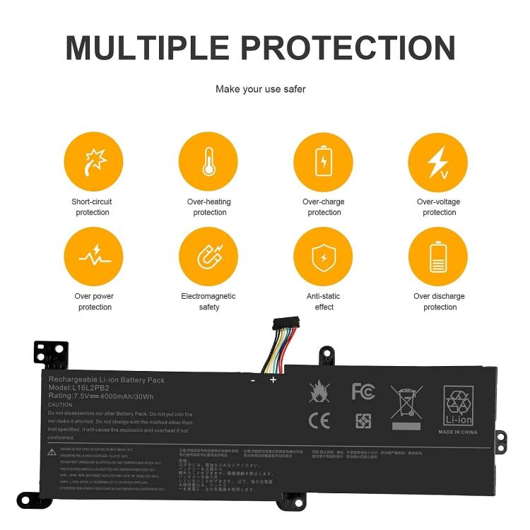 Laptop Battery For Lenovo Xiaoxin Chao 5000 320-15ISK, L16C2PB2 7.6V 30Wh