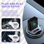 CP025 Wi-Fi 6 5GHz Wired to Wireless Plug Play Car Link Box 2 in 1 Wireless CarPlay Android Auto Adapter, CP025 (White), CP025 (Black)