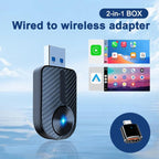 M27 For CarPlay / Android Auto Wired to Wireless Car Adapter 2 in 1 Plug and Play USB AI Box, M27