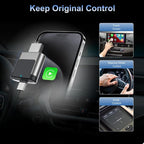 M28 Wired to Wireless Car Adapter 2 in 1 Type-C + USB Wireless CarPlay AI Box Android Auto, M28