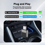 M29 Plug and Play Android Auto Wired to Wireless Car Adapter 2 in 1 Wireless CarPlay AI Box, M29