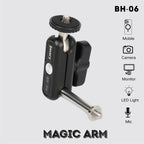JMARY BH-06 Dual Ball Heads DSLR Camera Video Extension Bracket Aluminum Alloy Magic Arm Holder, BH-06
