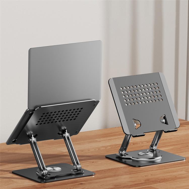0032 For Laptop / Tablet Rotating Stand Adjustable Height Angle Metal Desk Cooling Rack, Rotating Edition