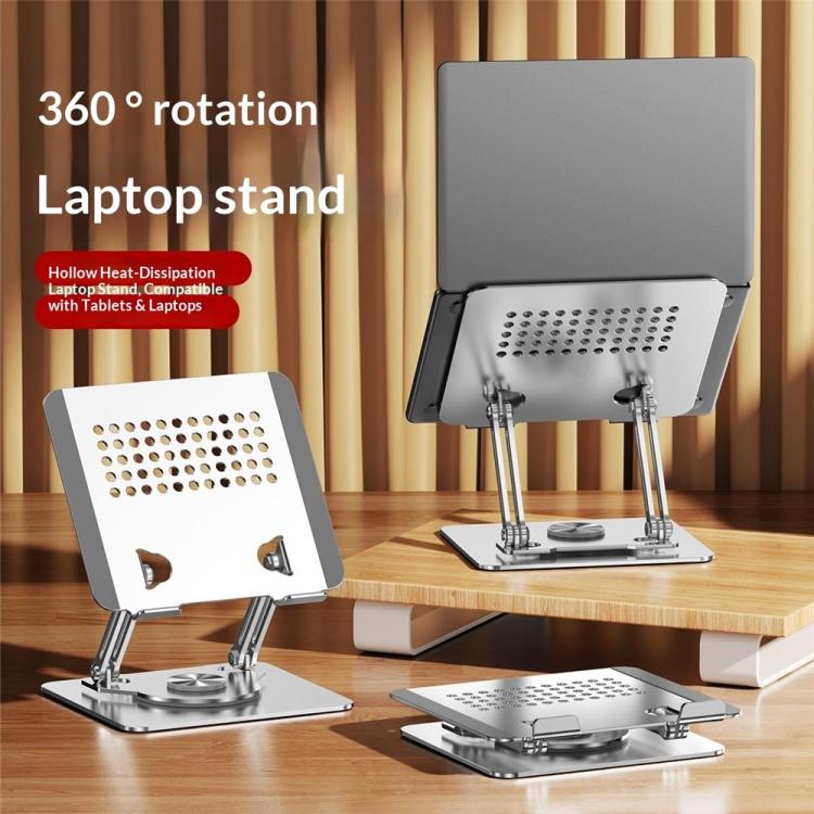 0032 For Laptop / Tablet Rotating Stand Adjustable Height Angle Metal Desk Cooling Rack, Rotating Edition