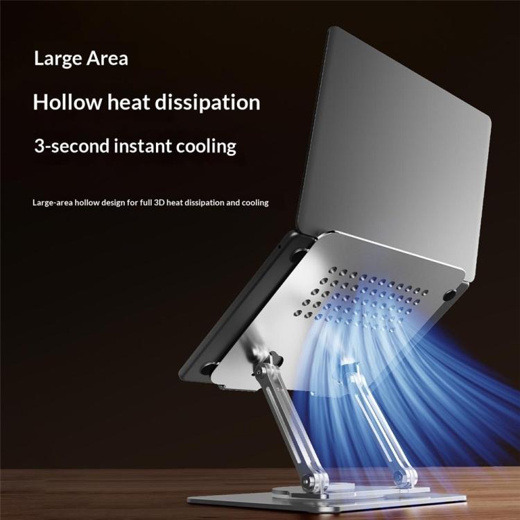 0032 For Laptop / Tablet Rotating Stand Adjustable Height Angle Metal Desk Cooling Rack, Rotating Edition