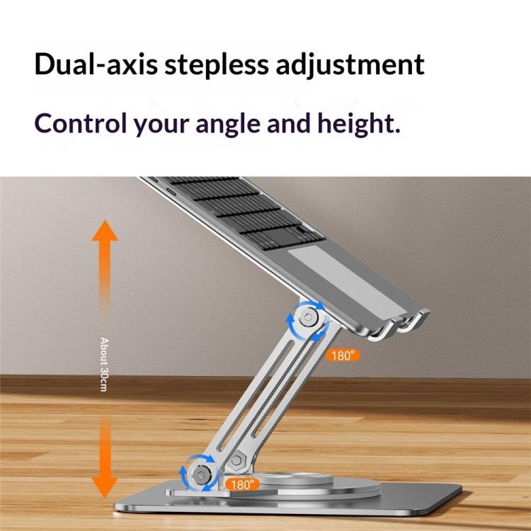 0032 For Laptop / Tablet Rotating Stand Adjustable Height Angle Metal Desk Cooling Rack, Rotating Edition