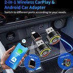 M47 2 in 1 AI Box CarPlay / Android Auto Wired to Wireless Converter Car Wireless Adapter, M47