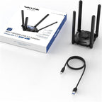 WAVLINK WN695BE2 BE6500 Tri-Band 2.4GHz / 5GHz / 6GHz High Gain Antennas USB 3.0 WiFi 7 Adapter, WN695BE2