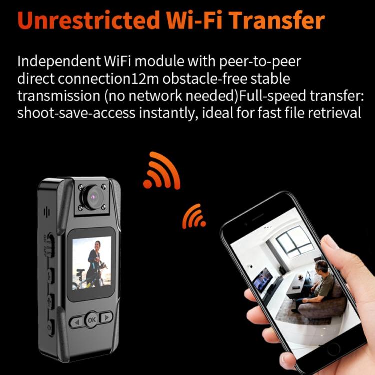 L16 WiFi With Infrared Night Vision Portable Outdoor Recorder HD Magnetic Clip-On Sports Camera, L16