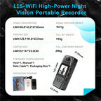 L16 WiFi With Infrared Night Vision Portable Outdoor Recorder HD Magnetic Clip-On Sports Camera, L16