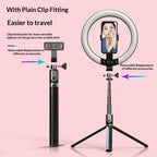P100-RGB With Rotation Phone Holder 10 Inch Portable Selfie Stick Ring Light RGB Color Fill Light