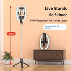 P99W For Live Streaming Selfie Stick Ring Light Phone Tripod Stand Remote Control Beauty Fill Light, P99W