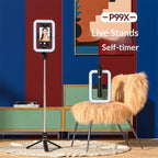 P99X For Live Streaming / Photography Tripod Ring Light 360-Degree Rotating 8 inch Square Lamp, P99X