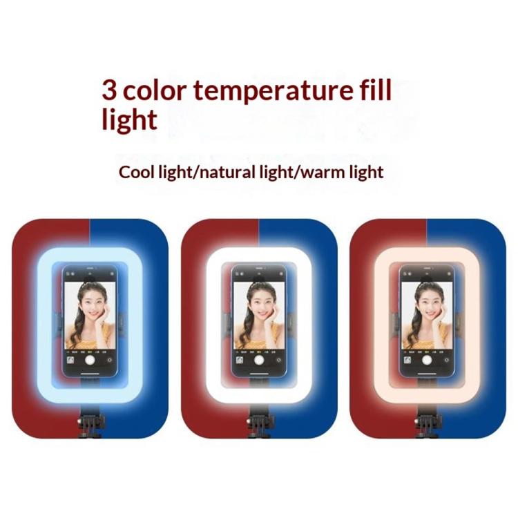 P99X For Live Streaming / Photography Tripod Ring Light 360-Degree Rotating 8 inch Square Lamp, P99X